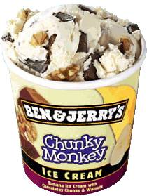 BEN & JERRYS ICE CREAM (500ml) Chunky Monkey